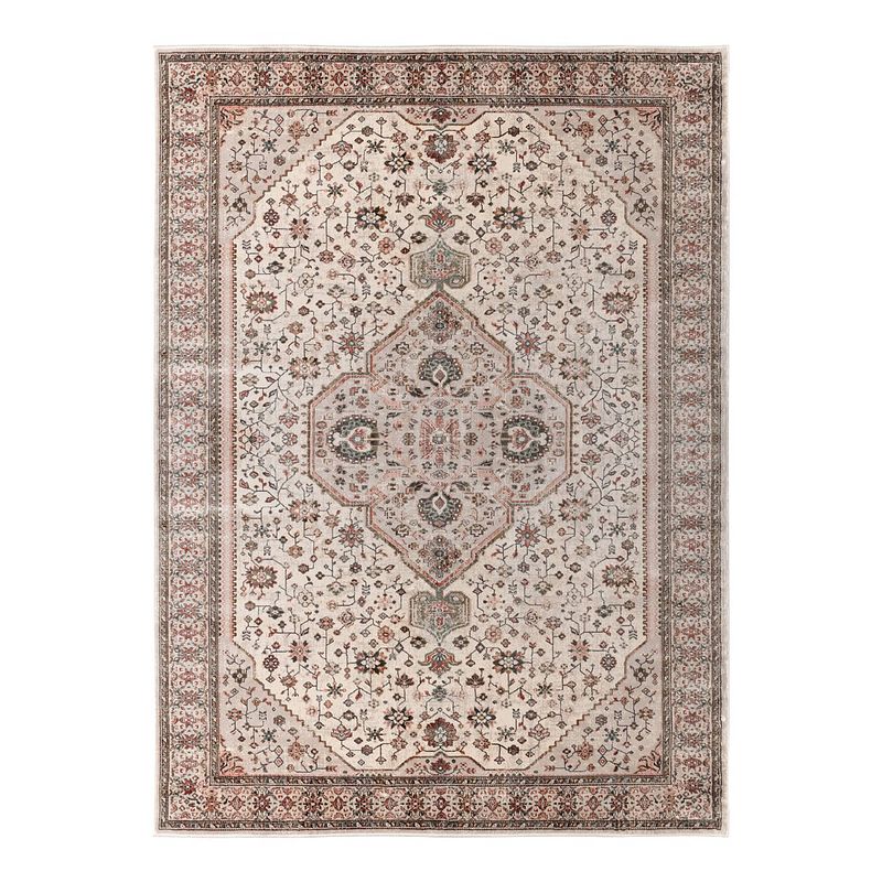 Foto van Vintage vloerkleed sivas roze/beige - viscose - tier