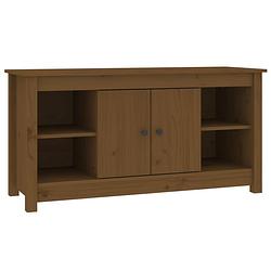 Foto van The living store tv kast grenenhout - honingbruin - 103x36.5x52 cm