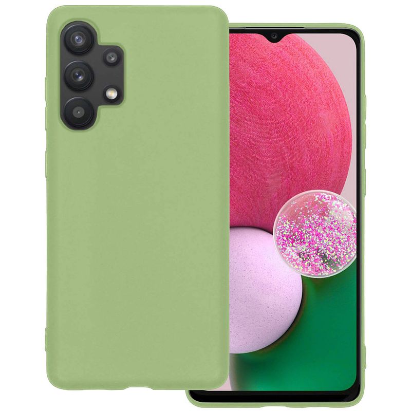 Foto van Basey samsung galaxy a13 4g hoesje siliconen hoes case cover samsung galaxy a13 4g-groen