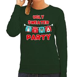 Foto van Groene kersttrui / kerstkleding ugly sweater party voor dames xs - kerst truien