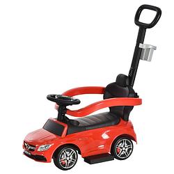 Foto van Loopauto met duwstang en rugleuning - auto - speelgoed - 84l x 40w x 83h cm - rood