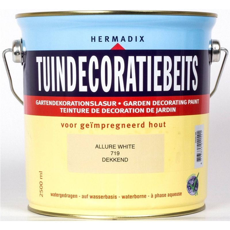 Foto van Hermadix - tuindecoratiebeits 719 allure white 2500 ml