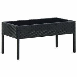 Foto van Vidaxl tuintafel 75x40x37 cm poly rattan zwart