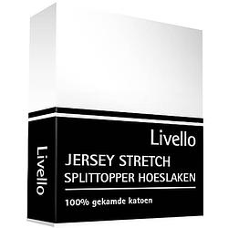 Foto van Livello hoeslaken splittopper jersey wit 160 x 210 cm