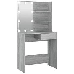 Foto van The living store kaptafel - 74.5 x 40 x 141 cm - grijs sonoma eiken