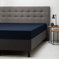 Foto van Fresh & co comfort hoeslaken jersey kleur: navy, 100 /120 x 200 cm