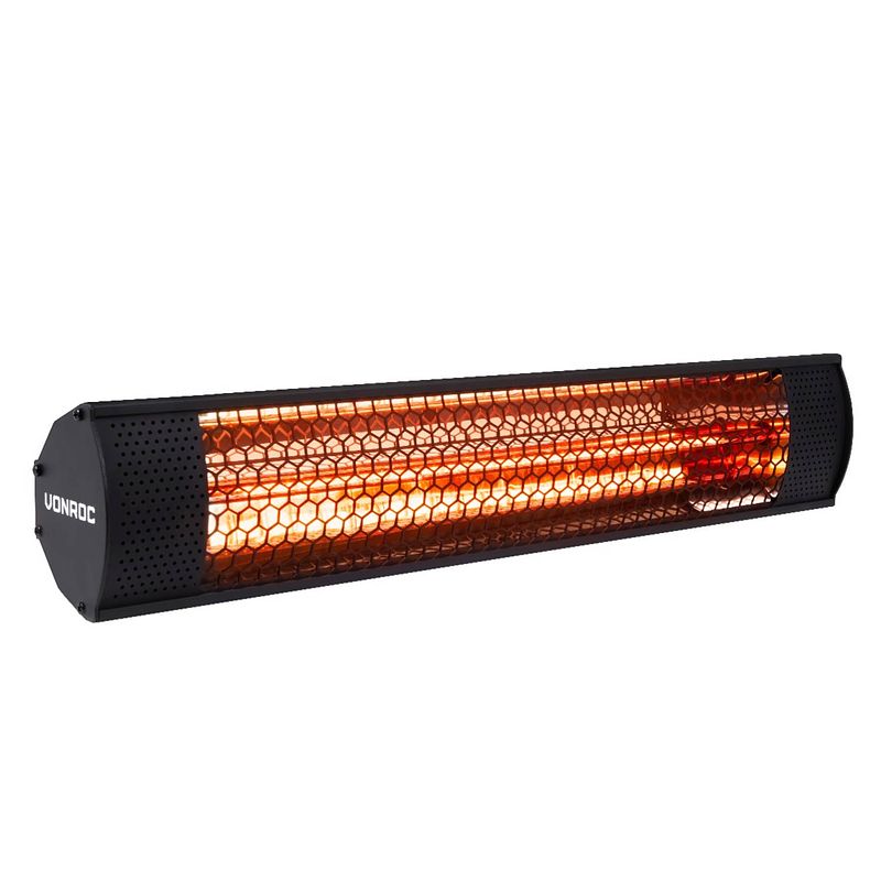 Foto van Vonroc heater marsili compact - 2000w - zwart - voor muur of plafond - lowglare element