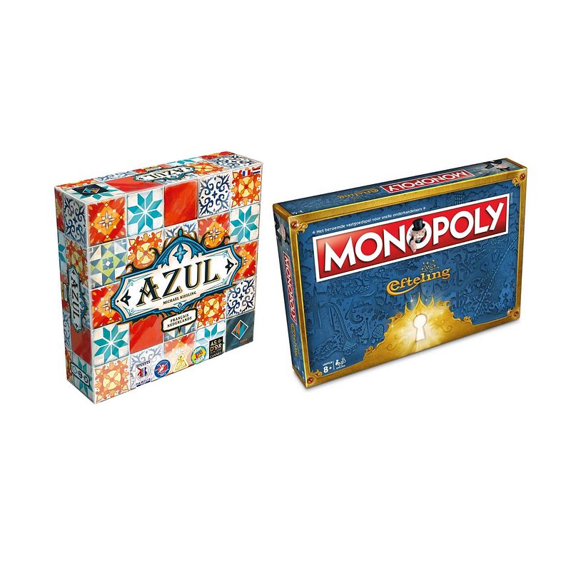 Foto van Spellenbundel - bordspel - 2 stuks - azul nl/fr & monopoly efteling