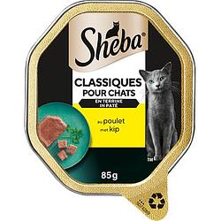 Foto van Sheba classics pate kuipje kip kattenvoer 85g bij jumbo