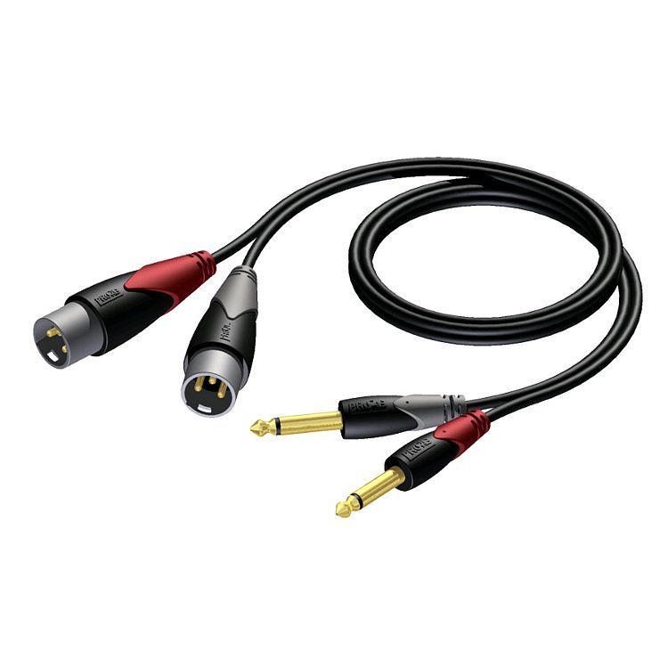 Foto van Procab cla708 classic 2x jack - 2x xlr verloopkabel 3m