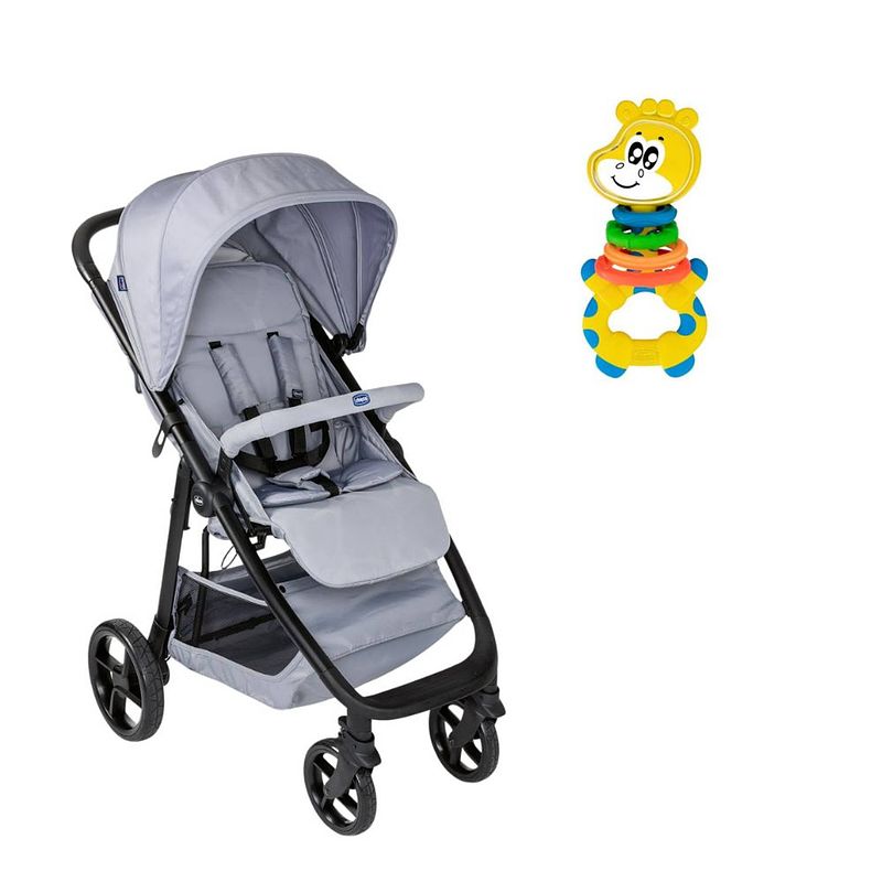 Foto van Chicco bundel - buggy multiride - light grey & rammelaar - multi-activiteitsratel - gilby de giraffe