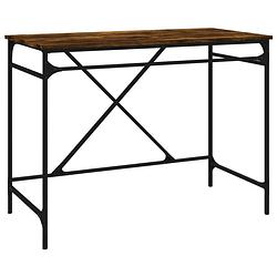 Foto van The living store bureau industrieel - 100 x 50 x 75 cm - gerookt eiken