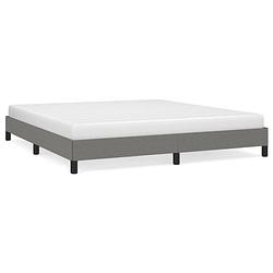 Foto van The living store bedframe donkergrijs - multiplex lattenbodem - 203x183x25cm - duurzaam materiaal