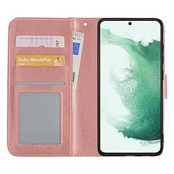 Foto van Basey samsung galaxy s22 hoesje book case kunstleer cover hoes - rose goud