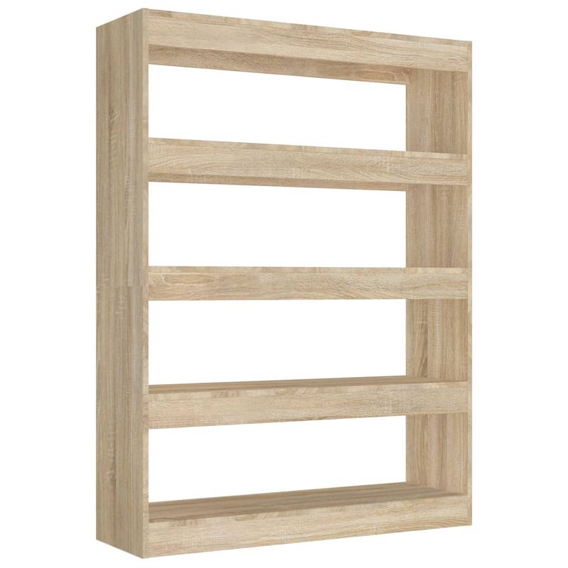 Foto van The living store boekenkast sonoma eiken - 100 x 30 x 135 cm - bewerkt hout