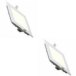 Foto van Led downlight slim - inbouw vierkant 9w - natuurlijk wit 4200k - mat wit aluminium - 146mm