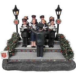 Foto van Dickensville kerstbeeld koor leger des heils 14 x 11 cm grijs