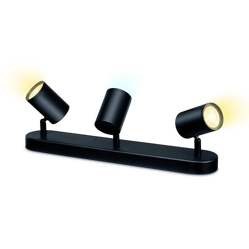 Foto van Wiz imageo wiz spots 3x5w b 27-65k tw 871951455185500 led-plafondlamp 15 w zwart