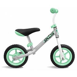 Foto van Skids control loopfiets met 2 wielen loopfiets 10 inch junior grijs/turquoise