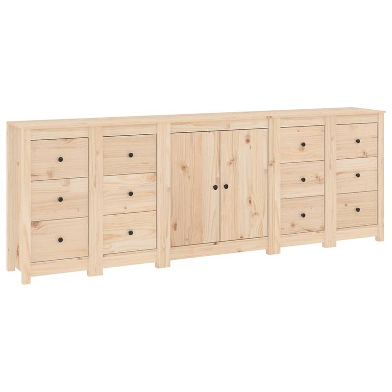 Foto van Vidaxl dressoir 230x35x80 cm massief grenenhout