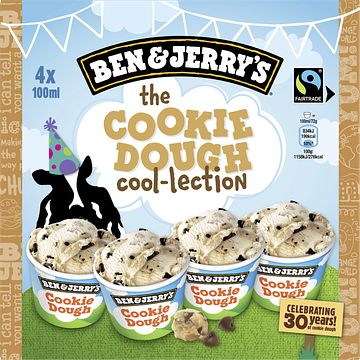 Foto van Ben & jerry'ss ijsbeker cookie dough 4 x 100ml bij jumbo