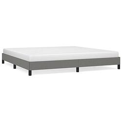 Foto van The living store bedframe - donkergrijs - 203 x 203 x 25 cm - ademend en duurzaam - met ondersteunende poten -