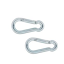 Foto van 4x stuks snaphook / karabijnhaak / snaphooks verzinkt staal 5 cm - karabijnhaken