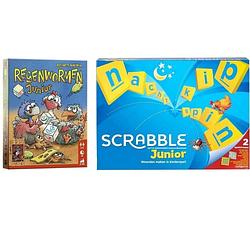 Foto van Spellenbundel - 2 stuks - regenwormen junior & mattel scrabble junior