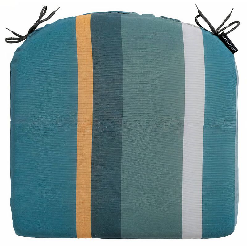 Foto van Madison zitkussen stripe 46 x 48 cm katoen/polyester groen