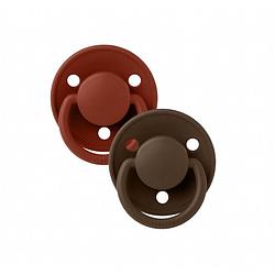 Foto van Bibs - de lux pacifier - one size fopspeen - 2 stuks - rust / mocha