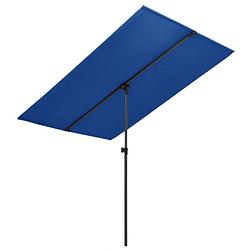 Foto van Vidaxl parasol met aluminium paal 180x130 cm azuurblauw