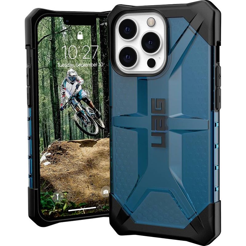 Foto van Urban armor gear plasma case backcover apple iphone 13 pro blauw, transparant