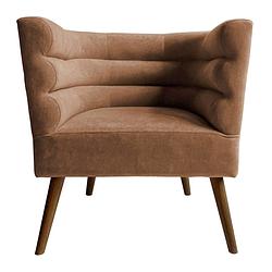 Foto van Leitmotiv stoel explicit 74 x 71 x 74 cm suède/hout bruin