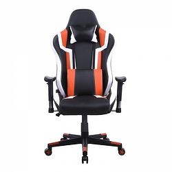 Foto van Gamestoel tornado bureaustoel - ergonomisch verstelbaar - racing gaming stoel - zwart oranje