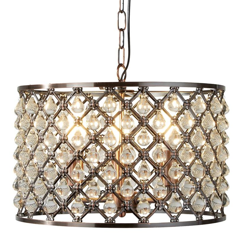 Foto van Betoverende bohemian hanglamp - bussandri - koper - voor woon- en eetkamer - l: 38cm