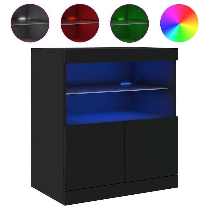 Foto van Vidaxl dressoir met led-verlichting 60x37x67 cm zwart