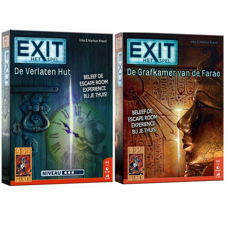 Foto van Spellenbundel - 2 stuks - bordspel - exit de verlaten hut & exit de grafkamer van de farao