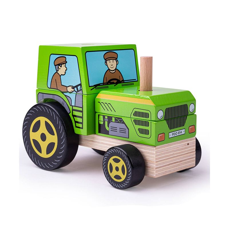 Foto van Bigjigs stapel tractor