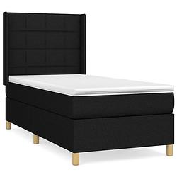 Foto van The living store boxspring bed - comfort - bed - 203 x 83 x 118/128 cm - zwart