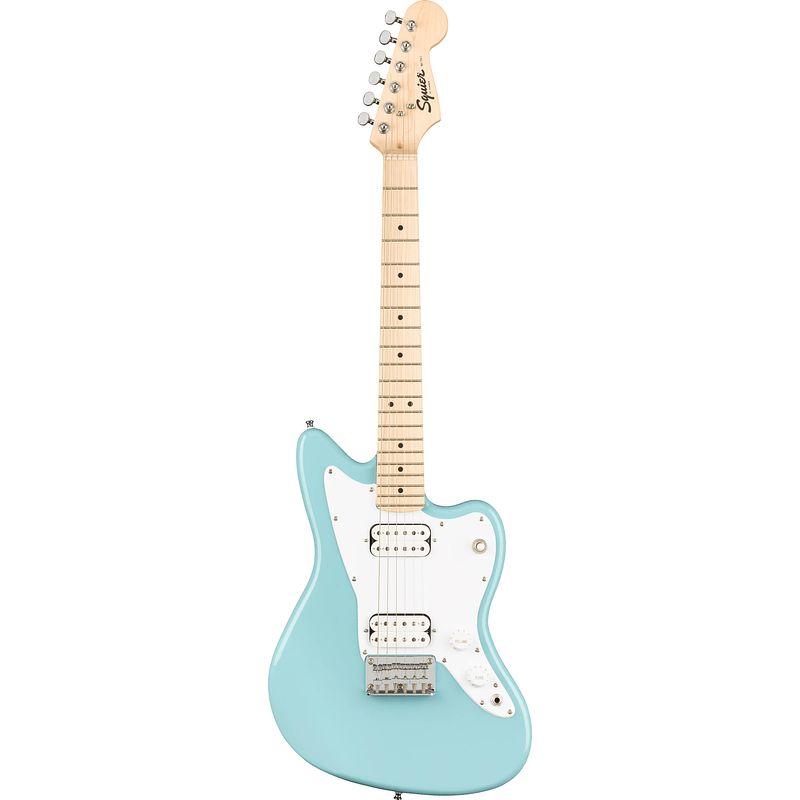 Foto van Squier mini jazzmaster hh daphne blue mn kindergitaar / reisgitaar