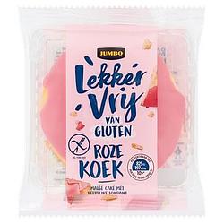 Foto van Jumbo lekker vrij van gluten roze koek 50g