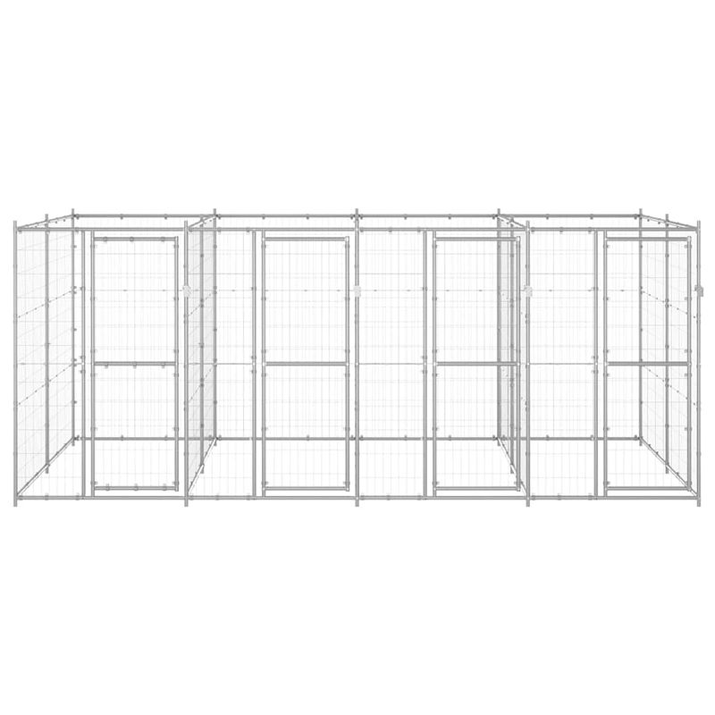 Foto van The living store hondenkennel - gegalvaniseerd staal - 440 x 220 x 180 cm - afsluitbaar