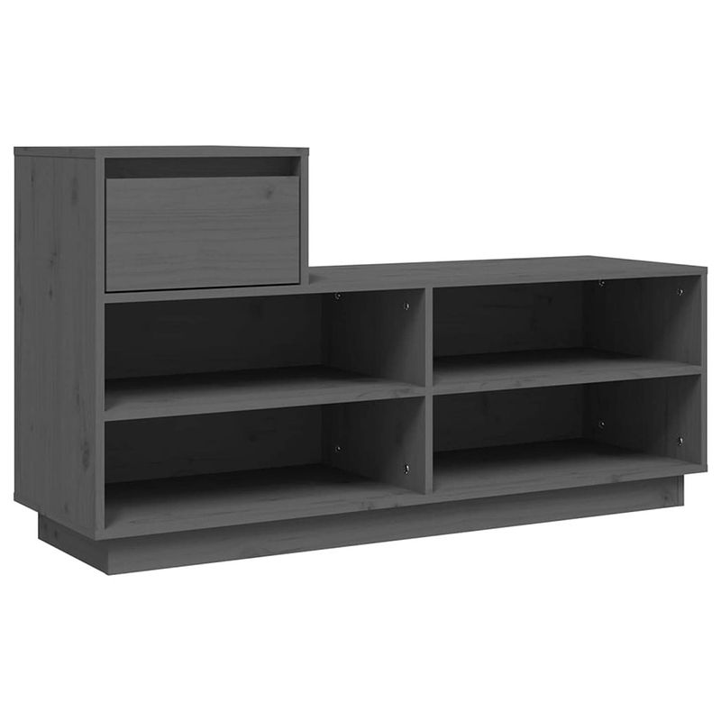 Foto van The living store schoenenkast - - hout - 110x34x61 cm - grijs