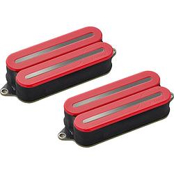 Foto van Fishman prf-mo7-sdb fluence open core modern humbucker set 7-string red / black nickle rails actieve elementenset