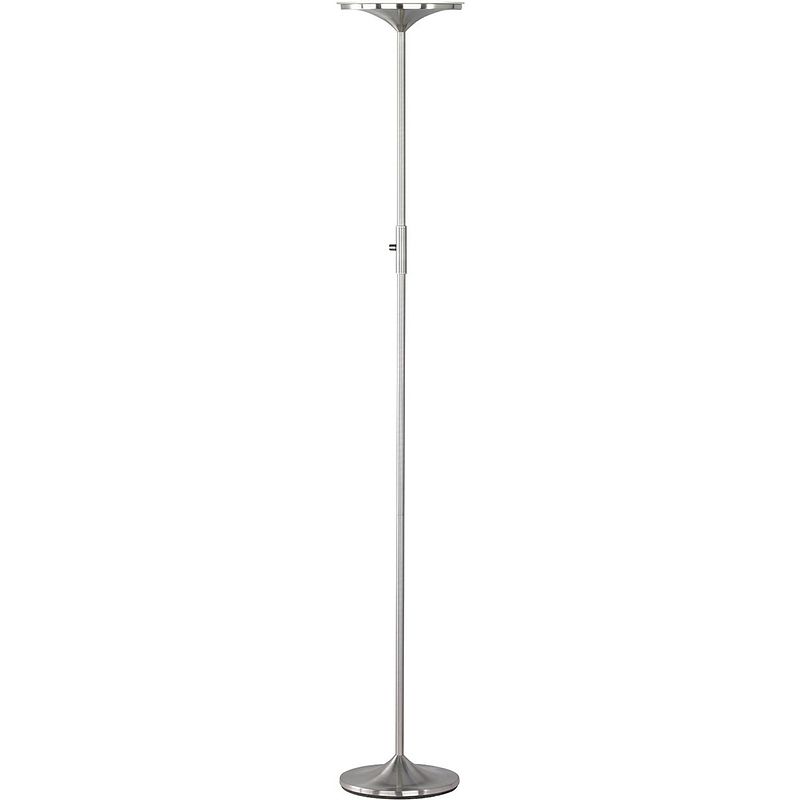 Foto van Led vloerlamp - trion oringa - 20w - warm wit 3000k - dimbaar - rond - mat nikkel - aluminium