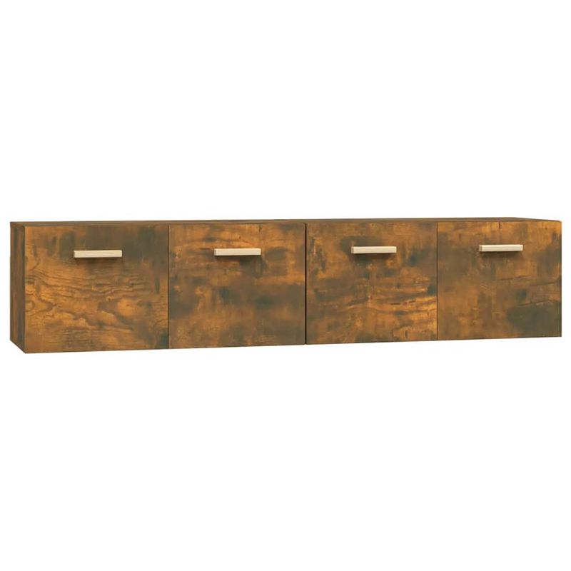 Foto van The living store wandkast - hangkast - afmetingen- 80 x 35 x 36.5 cm - kleur- gerookt eiken - materiaal- bewerkt hout