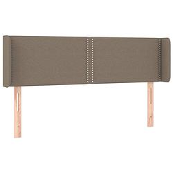 Foto van The living store hoofdbord - hoofdeind 147 x 16 x 78/88 cm - taupe polyester stof - houten poten - verstelbare hoogte