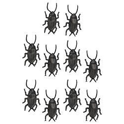 Foto van Amscan nep kakkerlakken/kevers 5 cm - zwart/bruin - 10x - horror/griezel thema decoratie beestjes - feestdecoratievoorwe