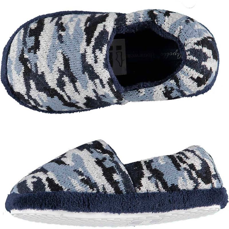 Foto van Jongens instap slippers/pantoffels army blauw maat 31-32 - sloffen - kinderen