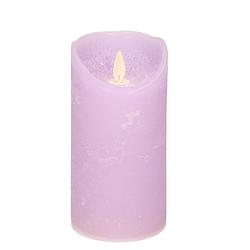 Foto van 1x lila paarse led kaarsen / stompkaarsen met bewegende vlam 15 cm - led kaarsen